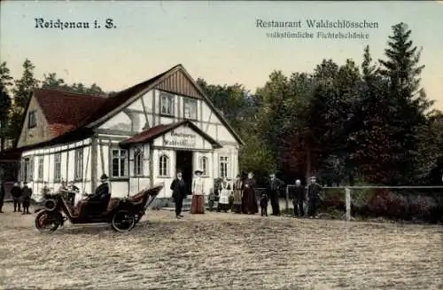 Ak Reichenau im Erzgebirge, Restaurant Waldschlösschen, Fichtelschänke
