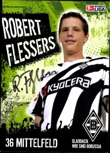 Autogrammkarte Fußball, Robert Flessers, Borussia Mönchengladbach