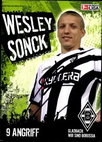 Autogrammkarte Fußball, Wesley Sonck, Borussia Mönchengladbach