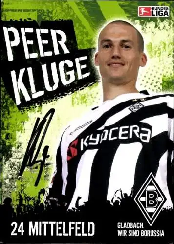 Autogrammkarte Fußball, Peer Kluge, Borussia Mönchengladbach