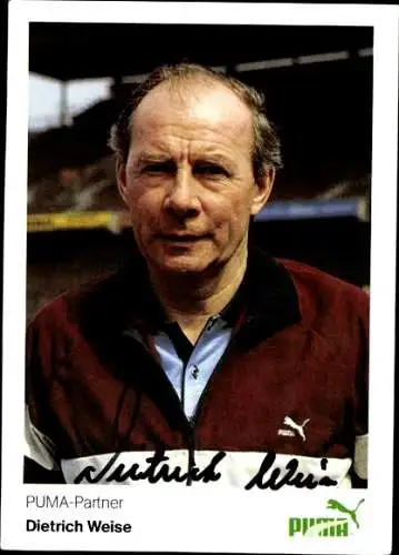 Autogrammkarte Fußball, Dietrich Weise, Portrait