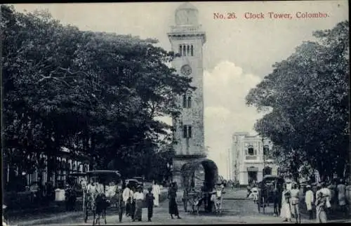 Ak Colombo Ceylon Sri Lanka, Glockenturm