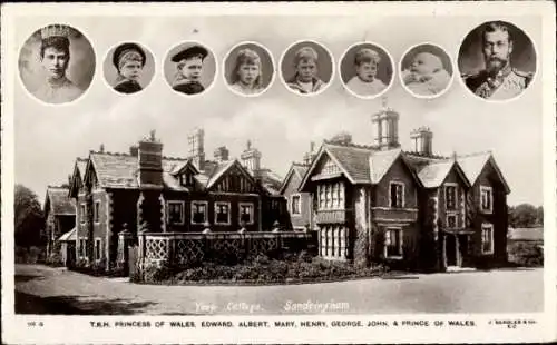 Ak Sandringham East, York Cottage, Prinzessin von Wales, Edward, Albert, Mary, Henry, George