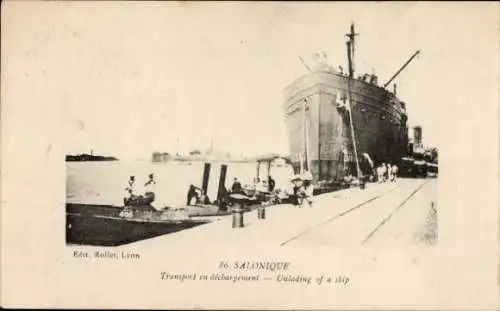 Ak Thessaloniki Griechenland, Transport en dêchargement