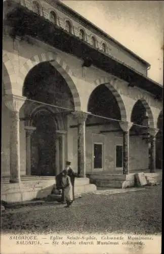 Ak Saloniki Thessaloniki Griechenland, Kirche Hagia Sophia, muslimische Kolonnade