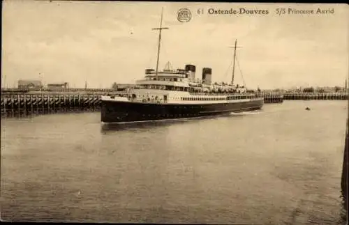 Ak Ostende Ostende Dover Westflandern, SS Prinzessin Astrid