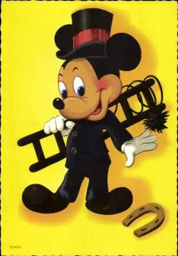 Ak Walt Disney, Mickey Mouse, Micky Maus, Schornsteinfeger