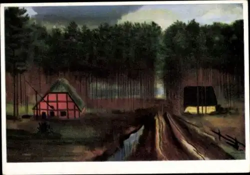 Künstler Ak Thoms, Ernst, Rotes Haus im Moor, Künstler-Hilfswerk 1937