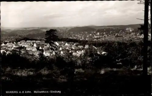 Ak Marburg an der Lahn, Gesamtansicht, Hansenhaus-Siedlung