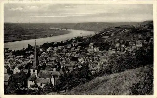 Ak Linz am Rhein, Totalansicht, Kirche