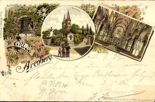 Litho Arenberg Koblenz am Rhein, Ölberg, Kirche, Inneres