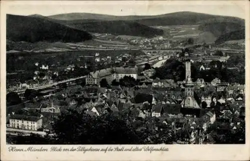 Ak Hann. Münden in Niedersachsen, Blick von der Tillyschanze, altes Welfenschloss