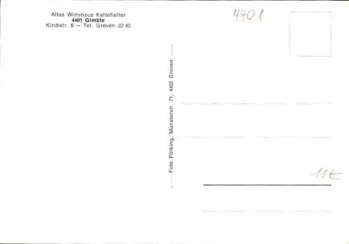 Ak Gimbte Greven im Münsterland, Altes Wirtshaus Kaltefleiter, Fachwerkhaus, Kirchstraße 6