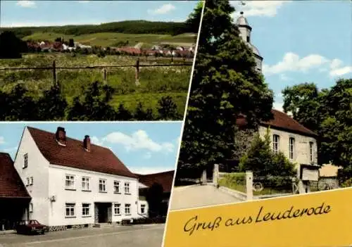 Ak Leuderode Frielendorf in Hessen, Panorama, Auto, Haus