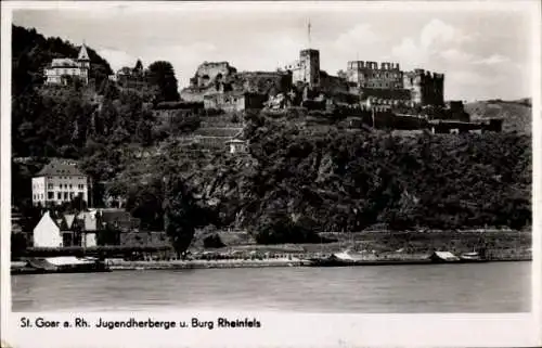 Ak St. Goar am Rhein, Jugendherberge, Burg Rheinfels