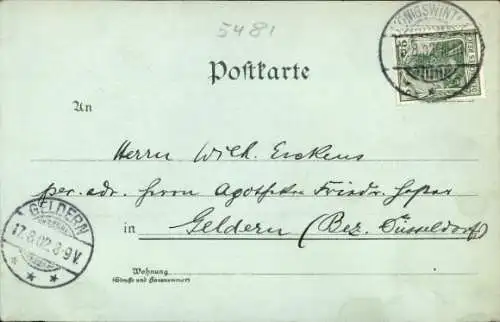 Mondschein Ak Rolandseck Remagen am Rhein, Rolandsbogen