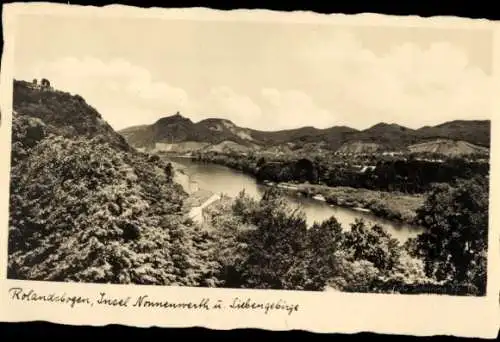 Ak Rolandseck Remagen am Rhein, Rolandsbogen, Insel Nonnenwerth, Siebengebirge