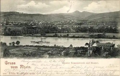 Ak Bad Honnef am Rhein, Panorama, Kloster Nonnenwerth