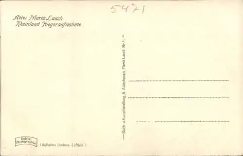 Ak Glees Eifel, Abtei Maria Laach, Fliegeraufnahme