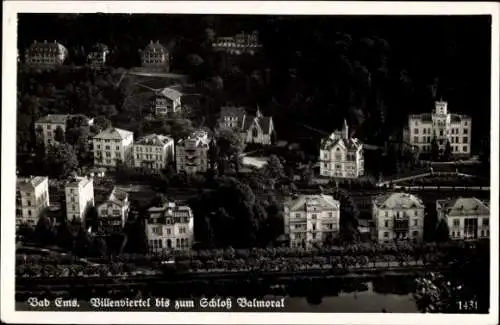 Ak Bad Ems an der Lahn, Villenviertel bis zum Schloss Balmoral