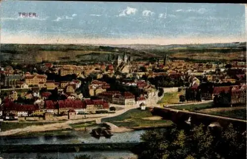 Ak Trier an der Mosel, Panorama, Brücke