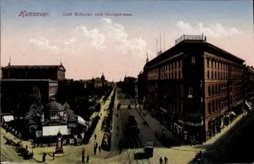 Ak Hannover in Niedersachsen, Cafe Kröpcke, Georgstraße