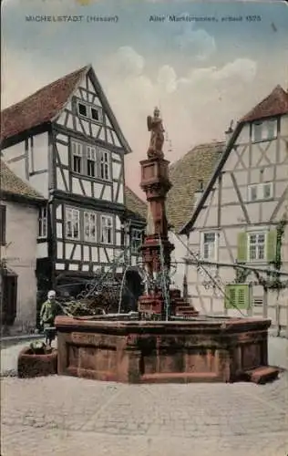 Ak Michelstadt im Odenwald, Alter Marktbrunnen