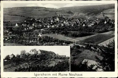 Ak Igersheim an der Tauber, Gesamtansicht, Ruine Neuhaus