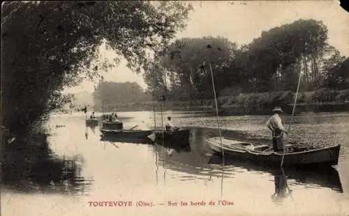 Ak Toutevoie Gouvieux Oise, Sur les bords de l'Oise