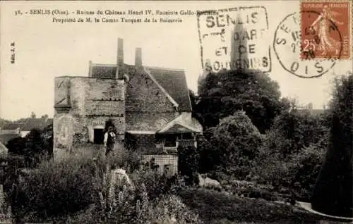 Ak Senlis Oise, Ruines du Chateau Henri IV, Enceinte Gallo-Romaine
