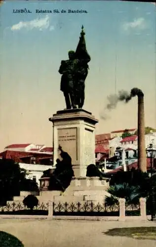 Ak Lisboa Lissabon Portugal, Estatua Sa. de Bandeira