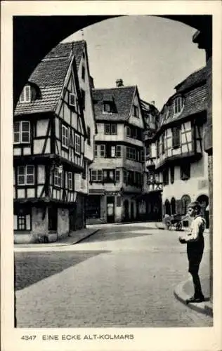 Ak Colmar Kolmar Elsass Haut Rhin, Eine Ecke in der Altstadt