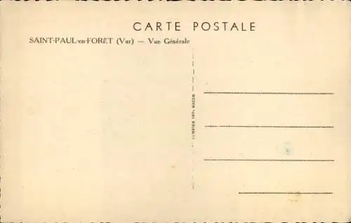 Ak Saint Paul en Foret Var, Vue generale