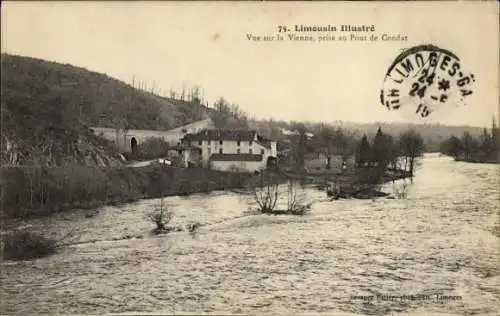 Ak Limousin Haute-Vienne, Vue sur la Vienne, prise au Pont de Condat