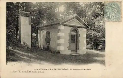 Ak Pierre Buffière Haute Vienne, La Dame des Rochers