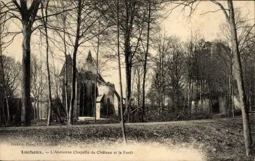 Ak Lucheux Somme, Ancienne Chapelle du Chateau, Foret