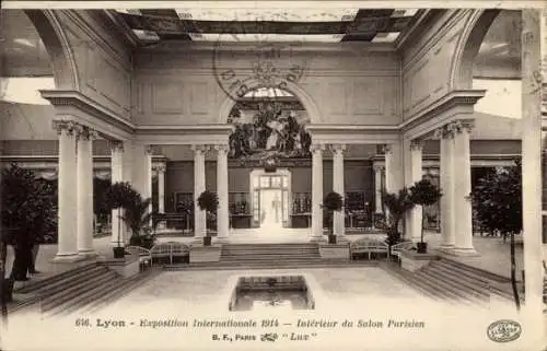 Ak Lyon Rhône, Ausstellung 1914, Pariser Salon, Interieur