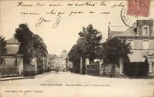 Ak Nort sur Erdre Loire Atlantique, Rue des Halles