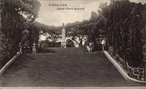 Ak Gibraltar, General Elliot Denkmal