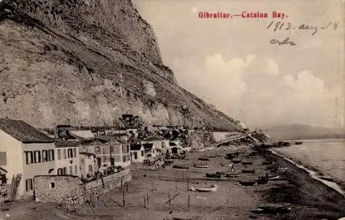 Ak Gibraltar, Catalan Strand, Häuserreihe