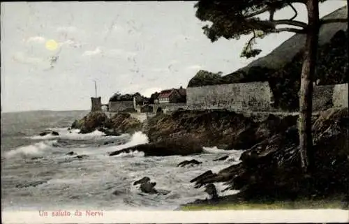 Ak Nervi Genova Genua Liguria, Totalansicht des Ortes