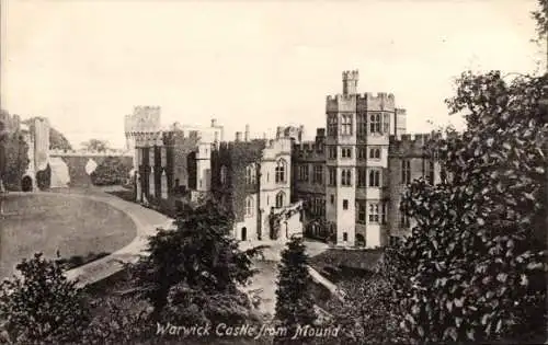 Ak Warwick Warwickshire England, Warwick Castle von Mound