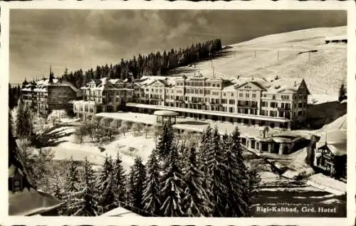 Ak Rigi Kaltbad Kanton Luzern, Grand Hotel im Winter