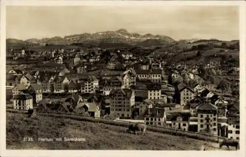 Ak Herisau Kanton Appenzell Außerrhoden, Panorama mit Säntiskette