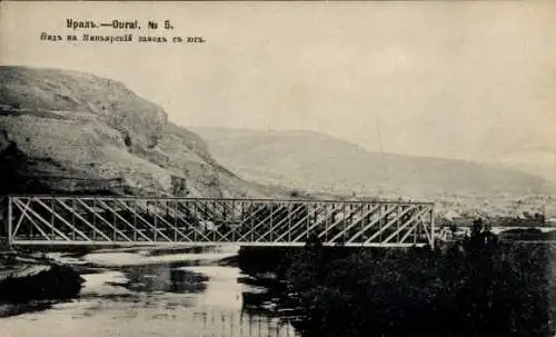 Ak Ural Russland, Eisenbahnbrücke, Minyarsky-Werk