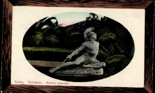 Präge Passepartout Ak Korfu Griechenland, Achilles Statue