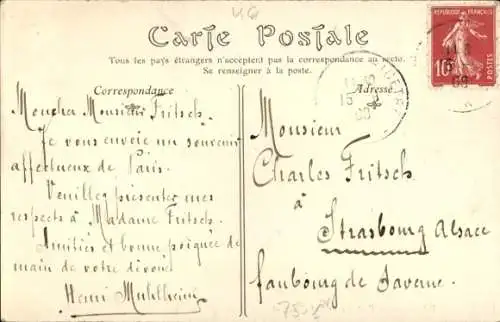 Ak Paris I, Pont des Arts und Institut