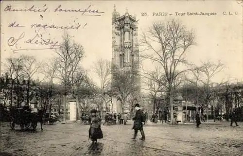 Ak Paris XIV Observatorium, Saint-Jacques-Turm