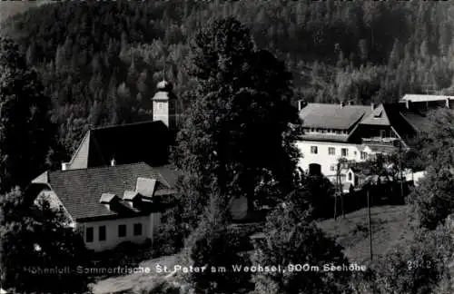 Ak St. Peter am Wechsel Niederösterreich, Teilansicht, Kirche