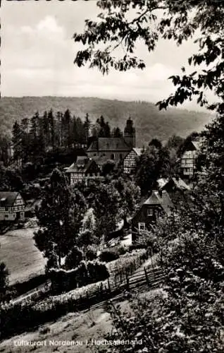 Ak Nordenau Schmallenberg im Hochsauerland, Teilansicht vom Ort, Hotel Gnacke